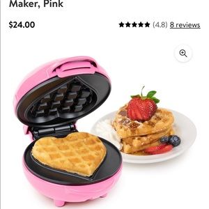 Nostalgia pink heart waffle maker